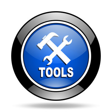 tools blue glossy icon