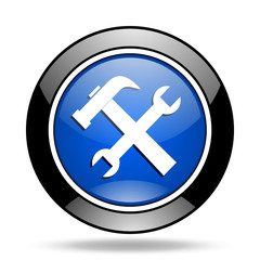 Fototapeta premium tool blue glossy icon