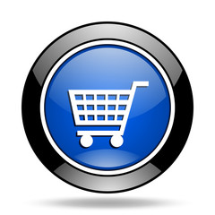 cart blue glossy icon