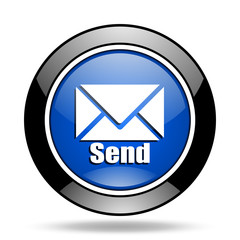 send blue glossy icon