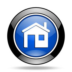 house blue glossy icon