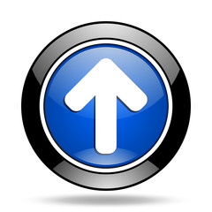 up arrow blue glossy icon