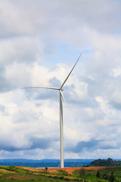 Wind turbines with the clouds and sky