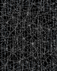 Abstract background with whie lines and symbols on blue