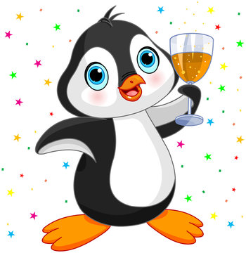 Penguin Celebrating