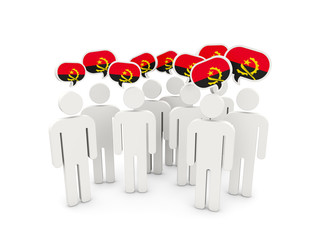 People with flag of angola