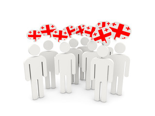 People with flag of georgia