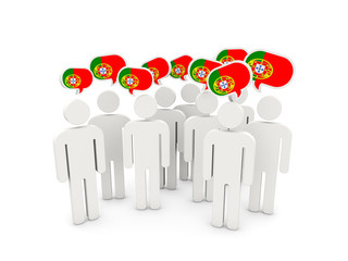 People with flag of portugal