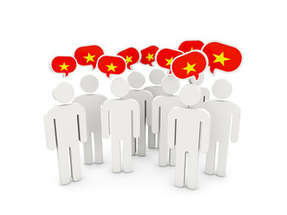 People with flag of vietnam
