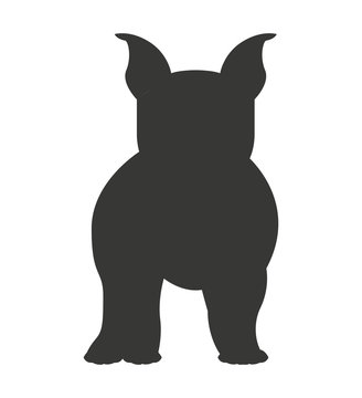 cute bulldog isolated icon