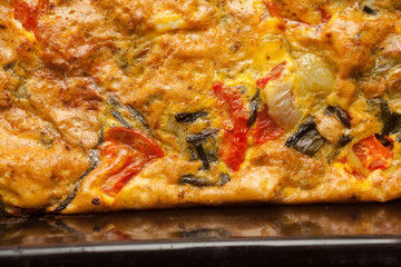 Omelette. Food background