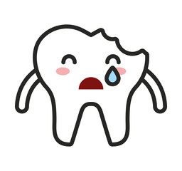 teeth character isolated icon
