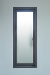 modern black aluminium window with white wall