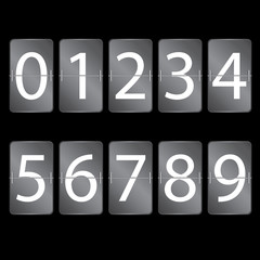 Numeric scoreboard set on black background.