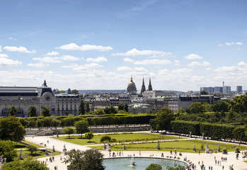 Aerial view of Jardin des Tuileries in Paris