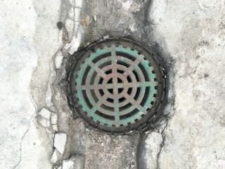 Street sewer drain.