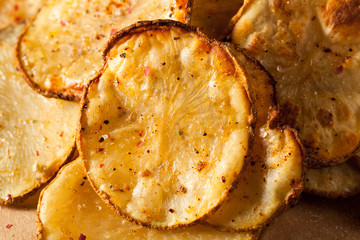 Homemade Spicy LIme and Pepper Baked Potato Chips