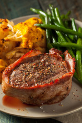 Organic Grass Fed Bacon Wrapped Sirloin Steak