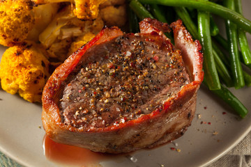 Organic Grass Fed Bacon Wrapped Sirloin Steak