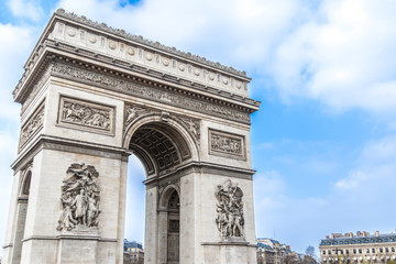 The famous Arc de Triomphe, Paris, France