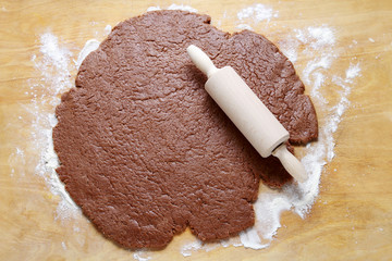 Preparing gingerbread cookies