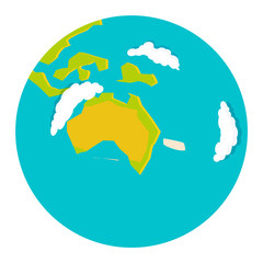 Globe earth icon planet map symbol vector illustration. Education globe toy icon and graphic sphere. Geography element globe icon tool isolated on white background