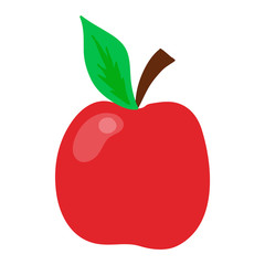 Fresh red apple icon organic food isolated on white background. Fresh sweet apple vegetarian organic fruit agriculture. Fruit isolated apple