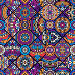 Ethnic floral seamless pattern