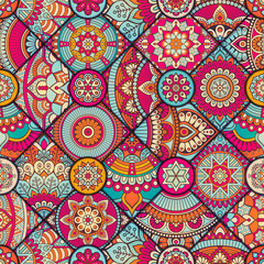 Ethnic floral seamless pattern