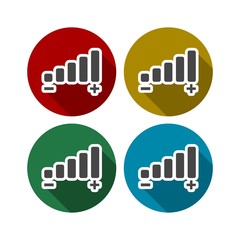 Volume adjustment vector icons set