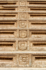 Carved sandstone steps at the Kelaniya Temple, Sri Lanka.