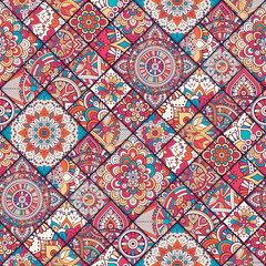 Ethnic floral seamless pattern