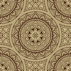 Ethnic floral seamless pattern