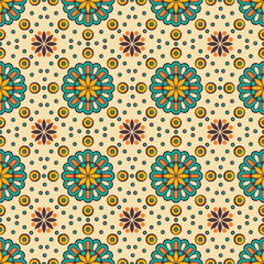 Ethnic floral seamless pattern