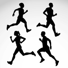 Runner silhouettes