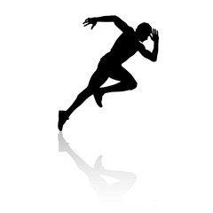 Speed runner silhouette