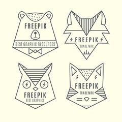 Geometrical animal logos