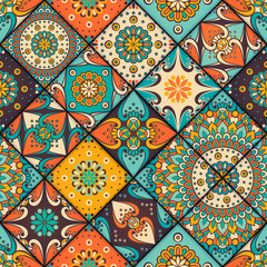Ethnic floral seamless pattern