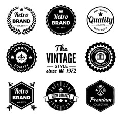 Obraz premium Retro black badges