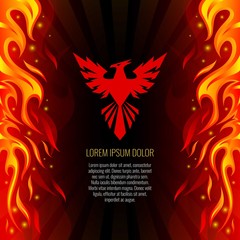 Phoenix and fire background