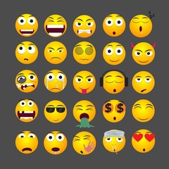 Yellow emoticons collection