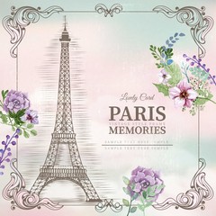 Fototapeta na wymiar Paris memories card