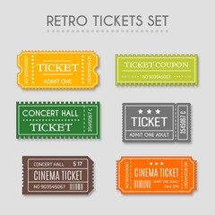 Retro tickets set