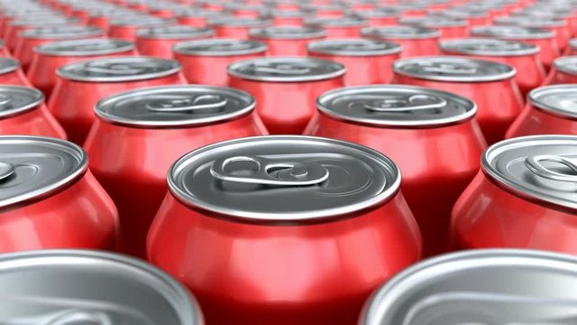 Red soda cans 3D loop-able animation