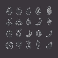 Hand drawn vegetable icons