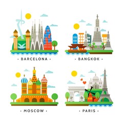 Naklejka premium International cities collection