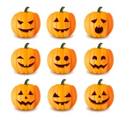 Collection of halloween pumpkins