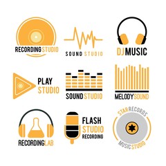 Collection of music logos