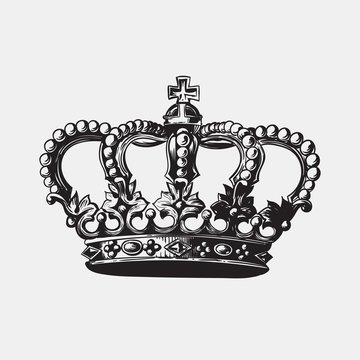 Hand drawn antique crown