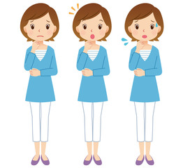 女性　主婦　表情ポーズ